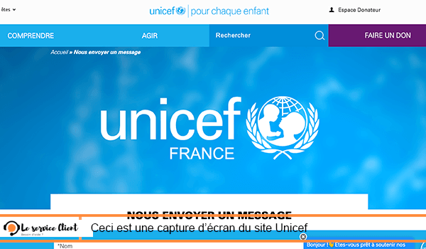 Contact Unicef France en ligne