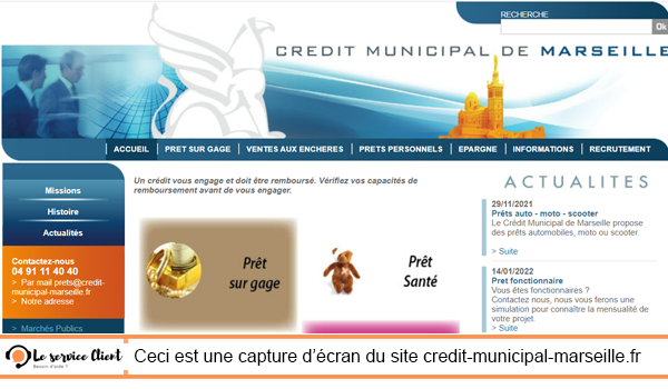 Contacter la Caisse de Crédit Municipal de Marseille