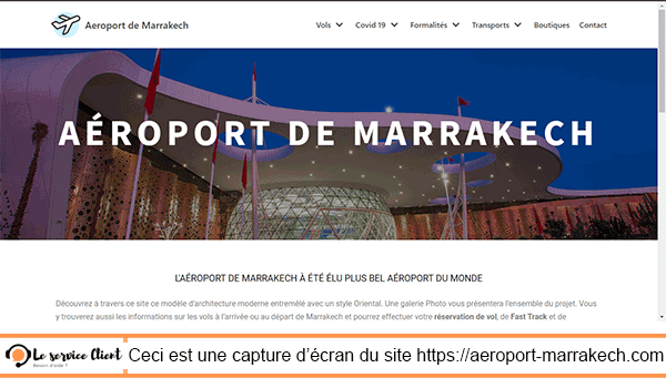 Canaux de communication de l'aéroport de Marrakech