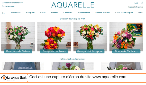Joindre le service client Aquarelle en ligne.