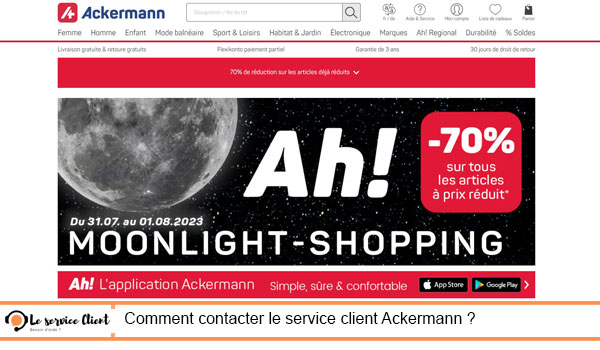 Coordonnées de contact du service client Ackermann